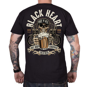 Tričko BLACK HEART Beer Biker čierna - L