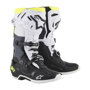 Moto topánky Alpinestars Tech 10 čierna/biela/žltá fluo 2022 čierna/biela/žltá fluo - 48
