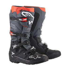 Moto topánky Alpinestars Tech 7 Enduro čierna/šedá/červená fluo 2022 čierna/šedá/červená fluo - 39