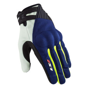 Pánske moto rukavice LS2 Dart 2 Blue H-V Yellow modrá/fluo žltá - L