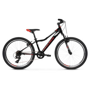 Juniorský bicykel Kross Hexagon JR 1.0 24" - model 2020 čierna/červená/strieborná - 13" - Záruka 10 rokov
