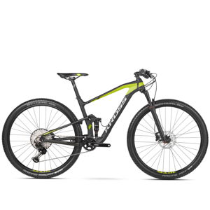Celoodpružený bicykel Kross Earth 3.0 29" - model 2020 čierna/limetková/strieborná - S (16.5") - Záruka 10 rokov