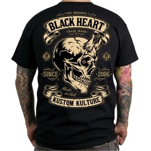 Tričko BLACK HEART Devil Skull čierna - M