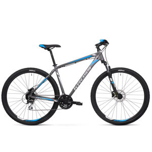 Horský bicykel Kross Hexagon 5.0 27,5" - model 2020 grafitová/strieborná/modrá - XS (15") - Záruka 10 rokov