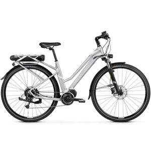 Dámsky trekingový elektrobicykel Kross Trans Hybrid 3.0 28" - model 2020 strieborno-biela - M (17") - Záruka 10 rokov