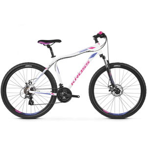Dámsky horský bicykel Kross Lea 3.0 27,5" SR - model 2021 bielo-fialová - S (17'') - Záruka 10 rokov