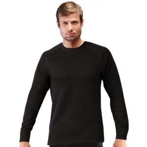 Unisex tričko s dlhým rukávom Merino čierna - XL