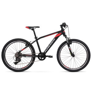 Juniorský bicykel Kross Level JR 2.0 24" - model 2020 čierna/červená/strieborná - 14" - Záruka 10 rokov