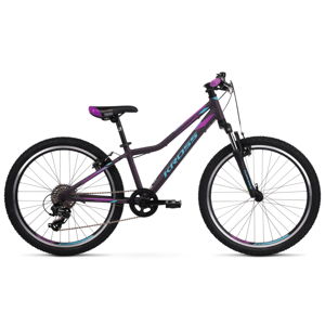 Juniorský dievčenský bicykel Kross LEA JR 2.0 24" - model 2020 fialovo-modrá - 12" - Záruka 10 rokov