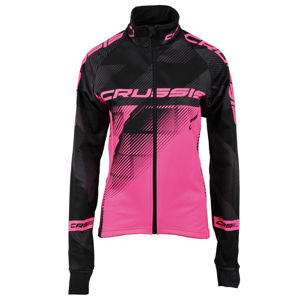 Dámská cyklistická bunda CRUSSIS čierna-fluo ružová