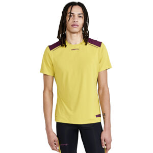 Pánske tričko CRAFT PRO Hypervent SS žltá s fialovou - XL