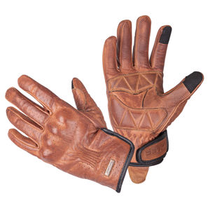 Kožené moto rukavice W-TEC Dahmer tmavo hnedá - XL