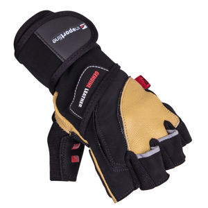 Kožené fitness rukavice inSPORTline Trituro čierno-žltá - XL