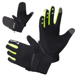 Bežecké rukavice inSPORTline Tibidabo čierna-fluo - XXL