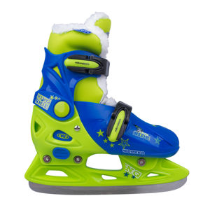 Chlapčenské zimné korčule WORKER Kelly Pro Boy - s kožušinkou modro-zelená - XS (29-32)