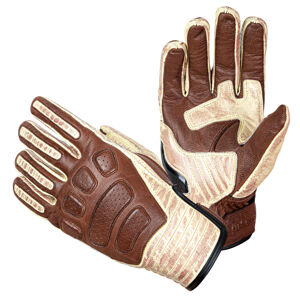 Kožené moto rukavice W-TEC Retro Gloves hnedo-béžová - M