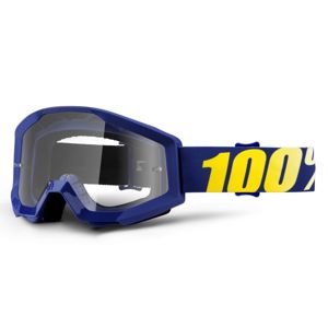 Motokrosové okuliare 100% Strata Hope modrá, číre plexi s čapmi pre trhačky