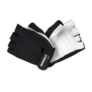 Fitness rukavice MadMax Basic bielo-čierna - L