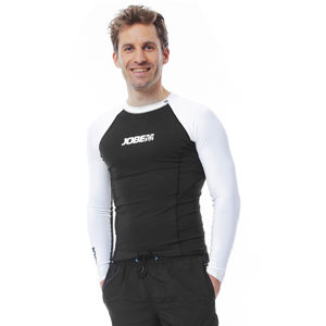 Pánske tričko pre vodné športy Jobe Rashguard s dlhým rukávom čierno-biela - S
