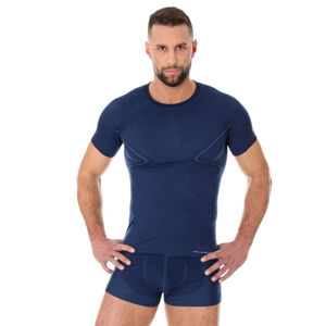 Pánske tričko Brubeck Active Wool s krátkym rukávom Navy Blue - XL