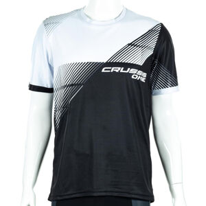 Pánske športové tričko s krátkym rukávom Crussis ONE čierna/biela - 3XL
