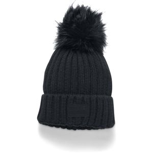 Dámska pletená čiapka Under Armour Snowcrest Pom Beanie BLACK / BLACK / BLACK - OSFA