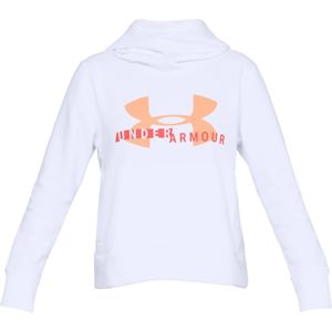 Dámska mikina Under Armour Cotton Fleece Sportstyle Logo Hoodie White / Peach Horizon / After Burn - M