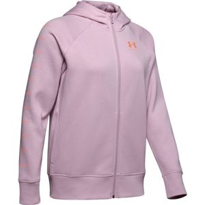 Dámska mikina Under Armour Rival Fleece Sportstyle LC Sleeve Graphic Pink Fog - XS