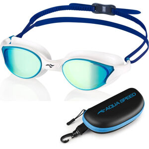 Plavecké okuliare Aqua Speed Vortex Mirror White/Blue/Rainbow Mirror