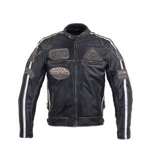 Pánska kožená moto bunda W-TEC Sheawen Vintage čierna - XXL