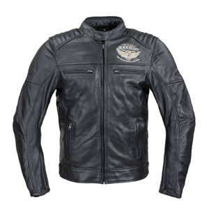 Pánska kožená bunda W-TEC Black Heart Wings Leather Jacket čierna - S
