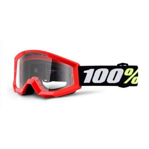 Detské motokorosové okuliare 100% Strata Mini Gron červená, číre plexi