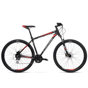 Horský bicykel Kross Hexagon 6.0 27,5" - model 2020 čierna/grafitová/červená - XS (15") - Záruka 10 rokov