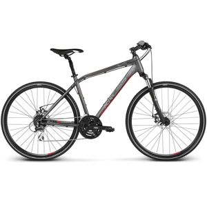Pánsky crossový bicykel Kross Evado 4.0 28" - model 2020 grafitová/červená - XL (23") - Záruka 10 rokov