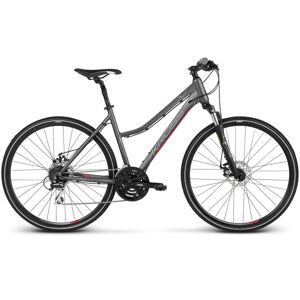 Dámsky crossový bicykel Kross Evado 4.0 28" - model 2020 grafitová/ružová - L (19") - Záruka 10 rokov