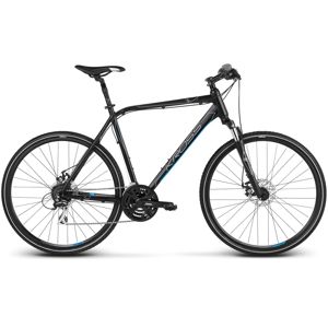 Pánsky crossový bicykel Kross Evado 4.0 28" - model 2020 čierno-modrá - L (21'') - Záruka 10 rokov
