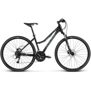 Dámsky crossový bicykel Kross Evado 5.0 28" - model 2020 čierno-tyrkysová - L (19") - Záruka 10 rokov
