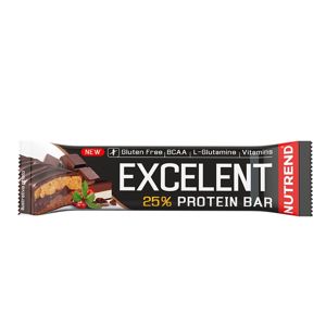 Proteínová tyčinka Nutrend Excelent Bar Double, 85 g čokoláda+nugát s brusinkami