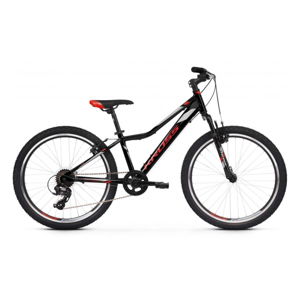 Juniorský bicykel Kross Hexagon JR 1.0 24" SR - model 2021 čierna/červená/strieborná - 13"
