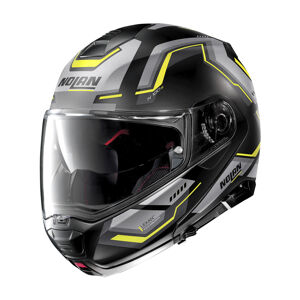 Moto helma Nolan N100-5 Upwind N-Com P/J Flat Black-Yellow - 3XL (65-66)