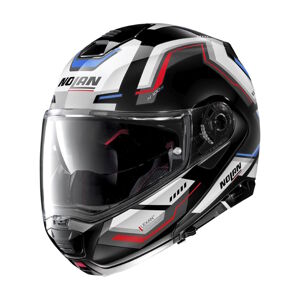 Moto helma Nolan N100-5 Upwind N-Com P/J Glossy Black-Blue-Red - M (57-58)