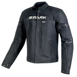 Pánska kožená moto bunda SPARK Dark čierna - L