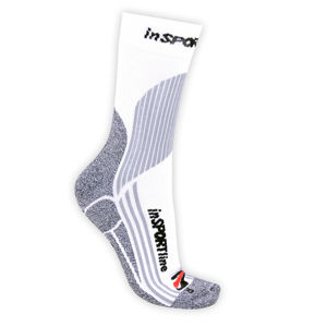 Multifunkčné ponožky inSPORTline COOLMAX & ionty striebra biela - L 38-41