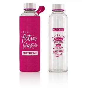 Sklenená flaša s termo obalom Nutrend Active Lifestyle 500 ml ružová