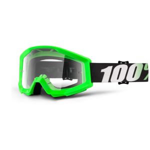 Motokrosové okuliare 100% Strata Arkon svetlo zelená, číre plexi s čapmi pre trhačky