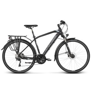 Pánsky trekingový bicykel Kross Trans 10.0 28" - model 2020 čierna/kovová/strieborná - M (19'') - Záruka 10 rokov
