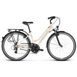 Dámsky trekingový bicykel Kross Trans 2.0 28" - model 2020 krémová/hnědá/grafitová - S (15") - Záruka 10 rokov
