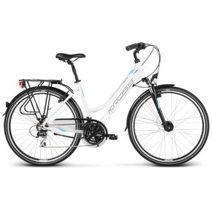 Dámsky trekingový bicykel Kross Trans 3.0 28" - model 2020 bílá/modrá/černá - S (15") - Záruka 10 rokov