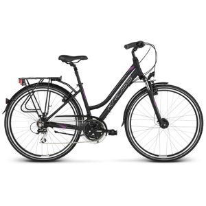 Dámsky trekingový bicykel Kross Trans 3.0 28" - model 2020 černá/fialová/stříbrná - S (15") - Záruka 10 rokov