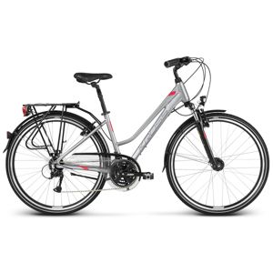 Dámsky trekingový bicykel Kross Trans 4.0 28" - model 2020 stříbrná/malinová/grafitová - S (15") - Záruka 10 rokov